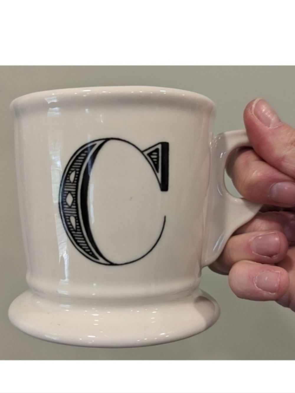 Anthropologie Monogram Letter C Ceramic Mug